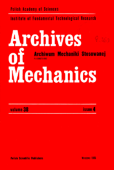 Archives of Mechanics Vol. 38 nr 4 (1986)