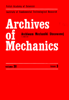 Archives of Mechanics Vol. 38 nr 3 (1986)
