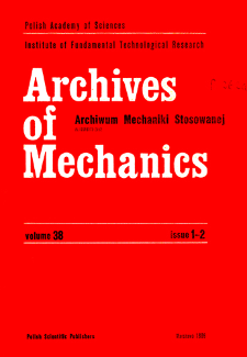 Archives of Mechanics Vol. 38 nr 1-2 (1986)