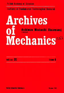 Archives of Mechanics Vol. 35 nr 4 (1983)