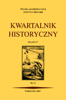 Kwartalnik Historyczny R. 110 nr 3 (2003)
