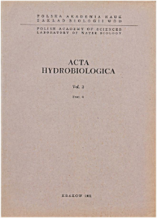 Acta Hydrobiologica Vol. 3 Fasc. 4 (1961)