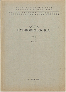 Acta Hydrobiologica Vol. 4 Fasc. 2 (1962)