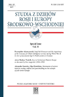Studia z Dziejów Rosji i Europy Środkowo-Wschodniej, Vol. 55, No 3 (2020), Special Issue