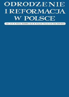 Odrodzenie i Reformacja w Polsce T. 64 (2020), Materiały