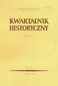 Kwartalnik Historyczny R. 89 nr 2/3 (1982), Title pages, Contens