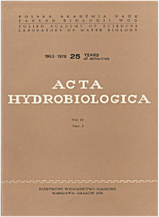 Acta Hydrobiologica Vol. 20 Fasc. 3 (1978)