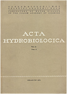 Acta Hydrobiologica Vol. 14 Fasc. 2 (1972)