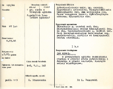 Kartoteka oceny histopatologicznej chorób układu nerwowego (1966)
