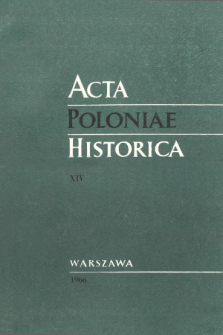 Acta Poloniae Historica T. 14 (1966), &Eacute;tat de question