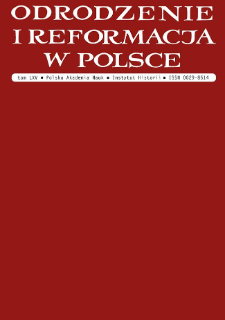 Odrodzenie i Reformacja w Polsce T. 65 (2021), Artykuły