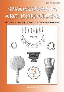 Sprawozdania Archeologiczne 74 nr 2 (2022)