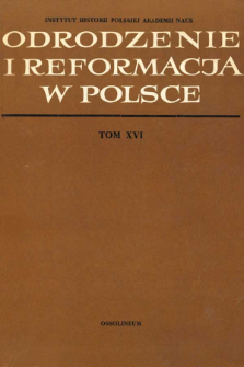 Odrodzenie i Reformacja w Polsce T. 16 (1971)