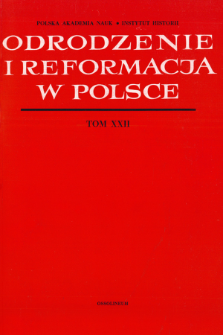Odrodzenie i Reformacja w Polsce T. 22 (1977)