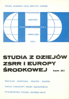 Studia z Dziejów ZSRR i Europy Środkowej. T. 11 (1975)