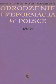 Odrodzenie i Reformacja w Polsce T. 15 (1970), Materiały