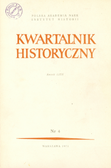 Kwartalnik Historyczny R. 80 nr 4 (1973), Artykuły recenzyjne