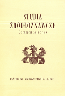 Studia Źródłoznawcze = Commentationes T. 25 (1980), Rocznica Długoszowa