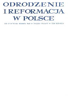 Odrodzenie i Reformacja w Polsce T. 55 (2011), Przekłady