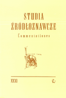 Studia Źródłoznawcze = Commentationes T. 31 (1990), Diperdita - Recuperata