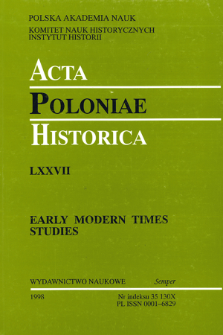 Acta Poloniae Historica. T. 77 (1998), Studies
