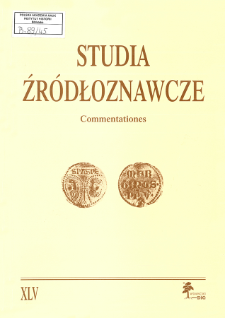 Studia Źródłoznawcze = Commentationes T. 45 (2007), Artykuły recenzyjne