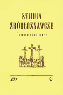 Studia Źródłoznawcze = Commentationes T. 35 (1994), Artykuły i rozprawy