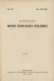 Annales Musei Zoologici Polonici ; t. 9