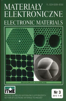 Materiały Elektroniczne 2012 T.40 nr 3 = Electronic Materials 2012 T.40 nr 3