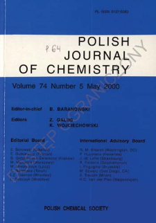 Polish Journal of Chemistry Vol. 74 no. 5 (2000)