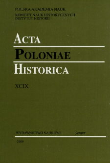 Acta Poloniae Historica. T. 99 (2009), Research on Early Modern Times