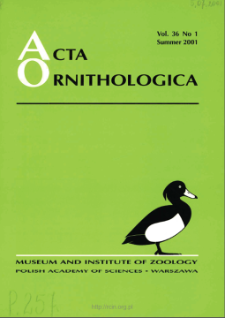 Acta Ornithologica, vol. 38 no 1 (2003)