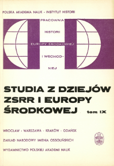 Studia z Dziejów ZSRR i Europy Środkowej. T. 9 (1973), Articles