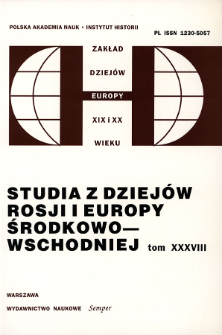 Studia z Dziej&oacute;w Rosji i Europy Środkowo-Wschodniej. T. 38 (2003), Materiały i dokumenty