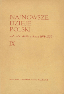 Najnowsze Dzieje Polski : materiały i studia z okresu 1914-1939 T. 9 (1965), Dyskusje i polemiki