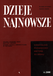 Dzieje Najnowsze : [kwartalnik poświęcony historii XX wieku] R. 32 z. 4 (2000), Artykuły recenzyjne i recenzje