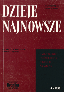 Dzieje Najnowsze : [kwartalnik poświęcony historii XX wieku] R. 27 z. 4 (1995), Materiały