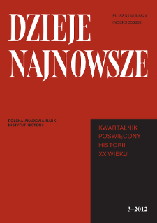Dzieje Najnowsze : [kwartalnik poświęcony historii XX wieku] R. 44 z. 3 (2012)