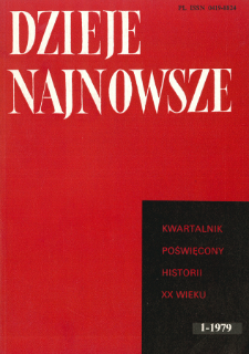 Dzieje Najnowsze : [kwartalnik poświęcony historii XX wieku] R. 11 z. 1 (1979), Dyskusje i polemiki