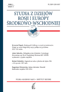 Studia z Dziejów Rosji i Europy Środkowo-Wschodniej T. 50 z. 2 (2015), Artykuły