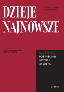 Dzieje Najnowsze : [kwartalnik poświęcony historii XX wieku] R. 48 z. 3 (2016)