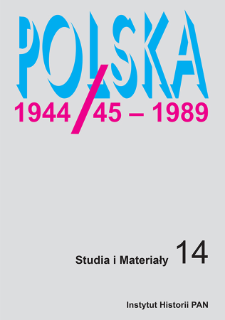 Polska 1944/45-1989 : studia i materiały 14 (2016)