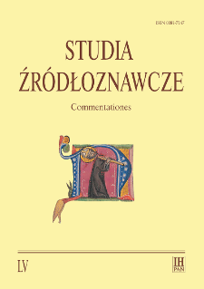 Studia Źródłoznawcze = Commentationes T. 55 (2017), Artykuły recenzyjne i recenzje