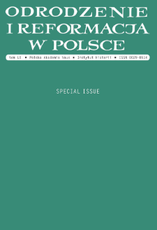 Odrodzenie i Reformacja w Polsce T. 60 (2016) Special Issue