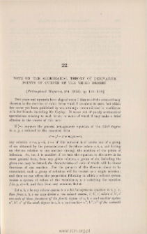 Note on the algebraical theory of derivative points of curves of the third degree