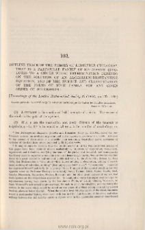 Outline trace of the theory of reducible Cyclodes, that is a particular family of successive involutes to a circle whose determination depends on [...]