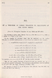 On a Theorem of Abel's relating to Equations of the Fifth Order