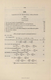 Calculus of Principal Relations. (1836)
