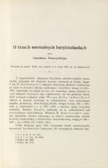 O trzech normalnych butylotoluolach
