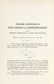 Studyum por&oacute;wnawcze trzech izomernych (B)-aminofenylbenzimidazoli